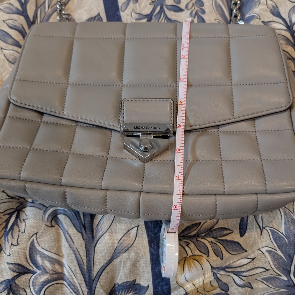 Michael Kors Gray Quilted Leather Shoulder Bag - Picture 7 of 7